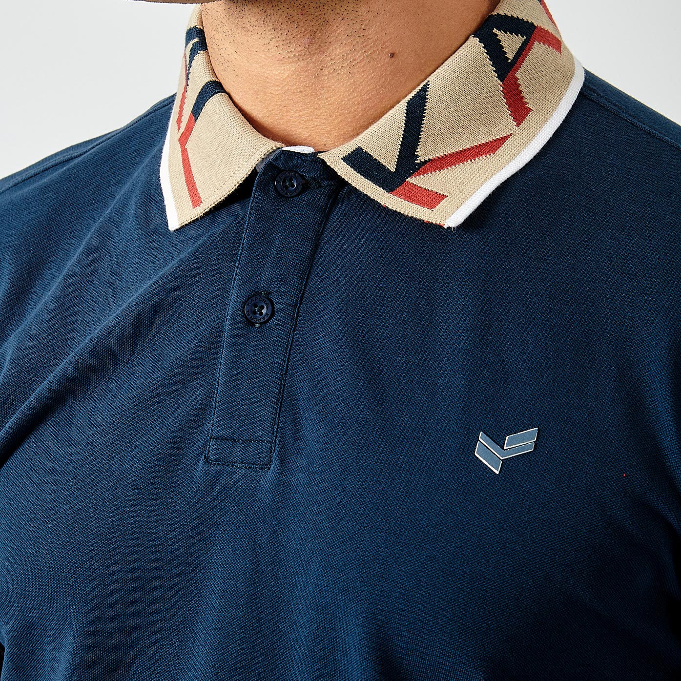 NOAH   Polo bleu homme 100% coton