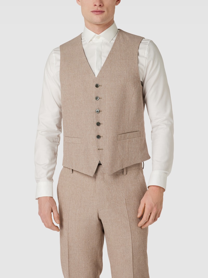 Weste mit Webstruktur Modell 'Wackno' in beige