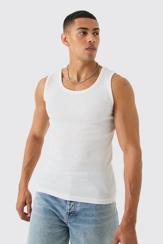 Geripptes Slim-Fit Tanktop