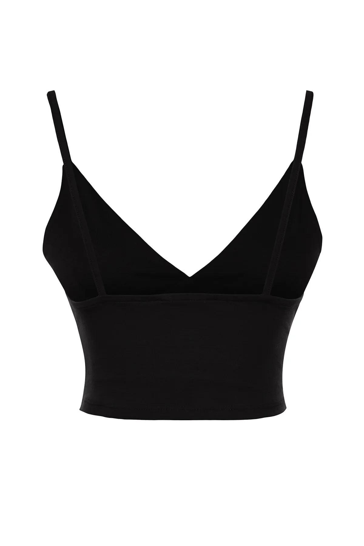 Trendyol Collection  Flexibles Strick-Bustier mit schwarzen Baumwollträgern und V-Ausschnitt TWOSS23BS00021