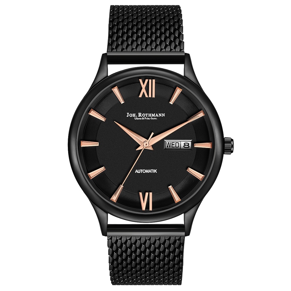 Joh. Rothmann Montre automatique Leopold en Noir Acier inoxydable en Noir Montre