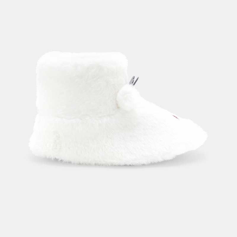 Chaussons soft boa fourrés rennes blancs fille