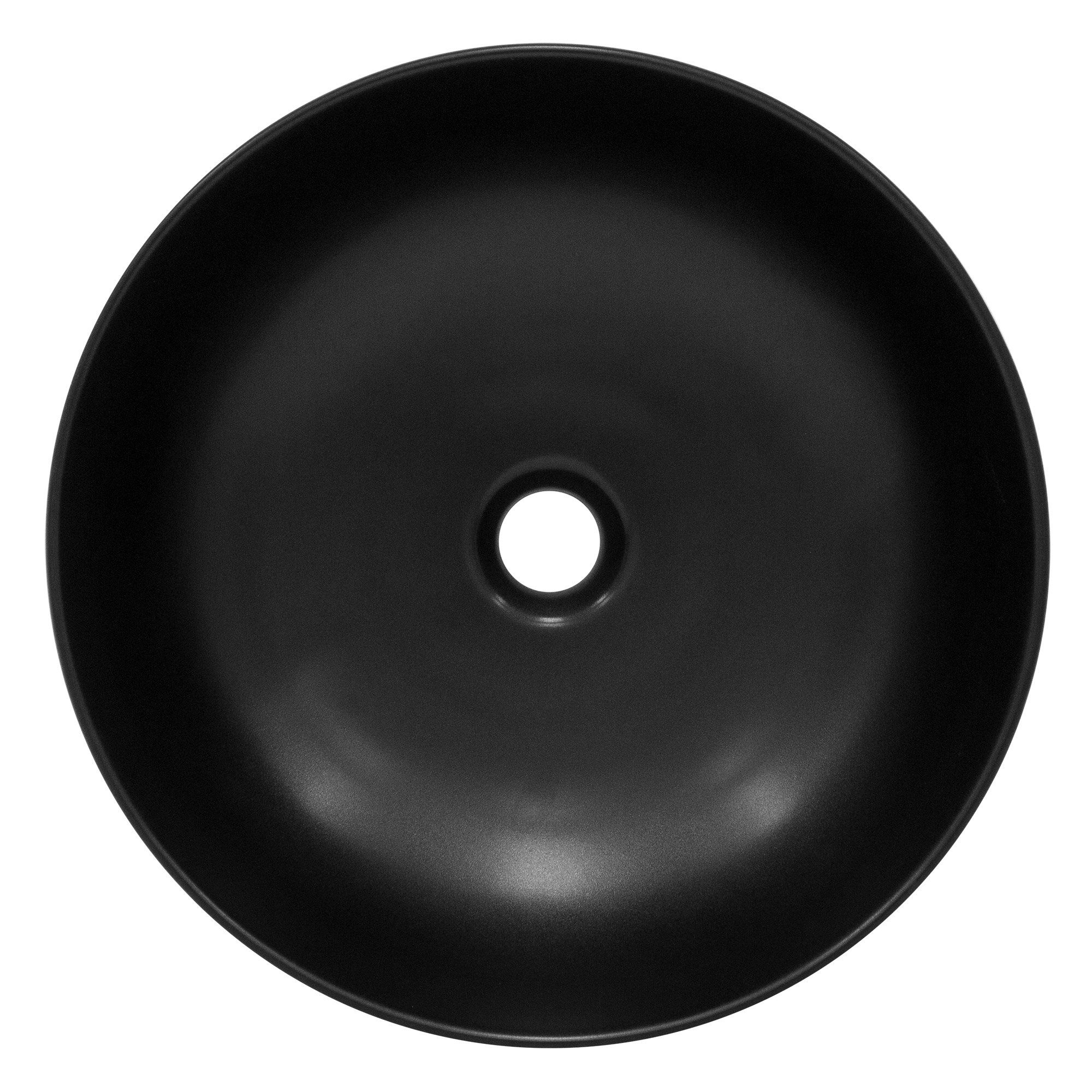 ML-DESIGN Waschbecken Aufsatzwaschbecken Waschtisch Waschschale Waschplatz Handwaschbecken, Keramik Schwarz matt Ø415x135mm Runde Modern