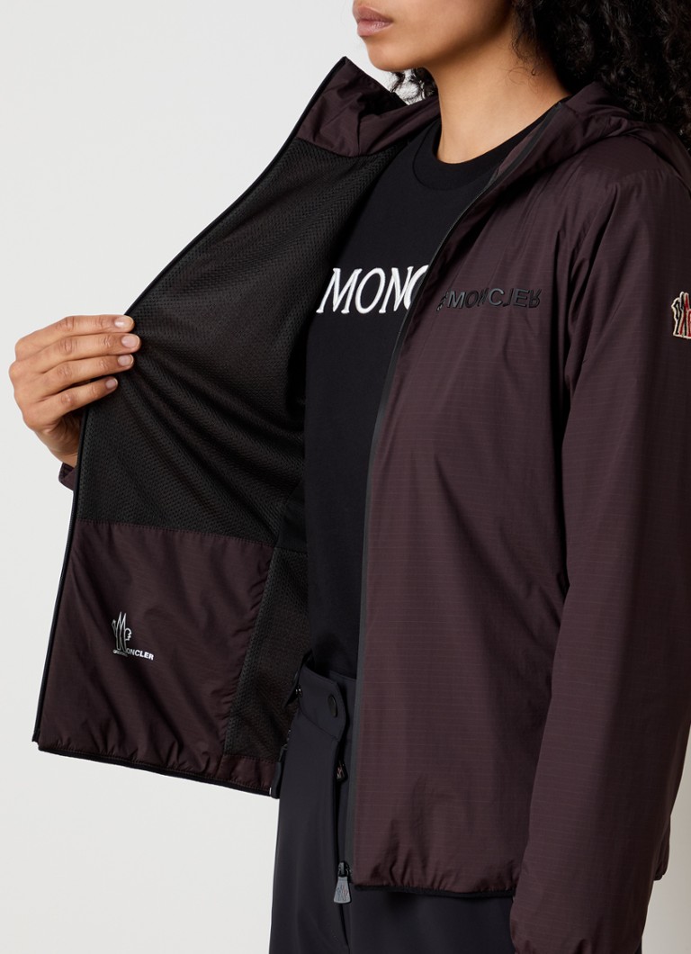 Giacca softshell Moncler Mietres con cappuccio e logo