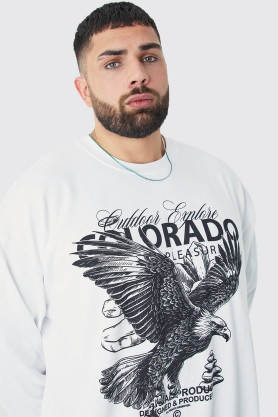 Plus Oversize Sweatshirt mit Colorado Print