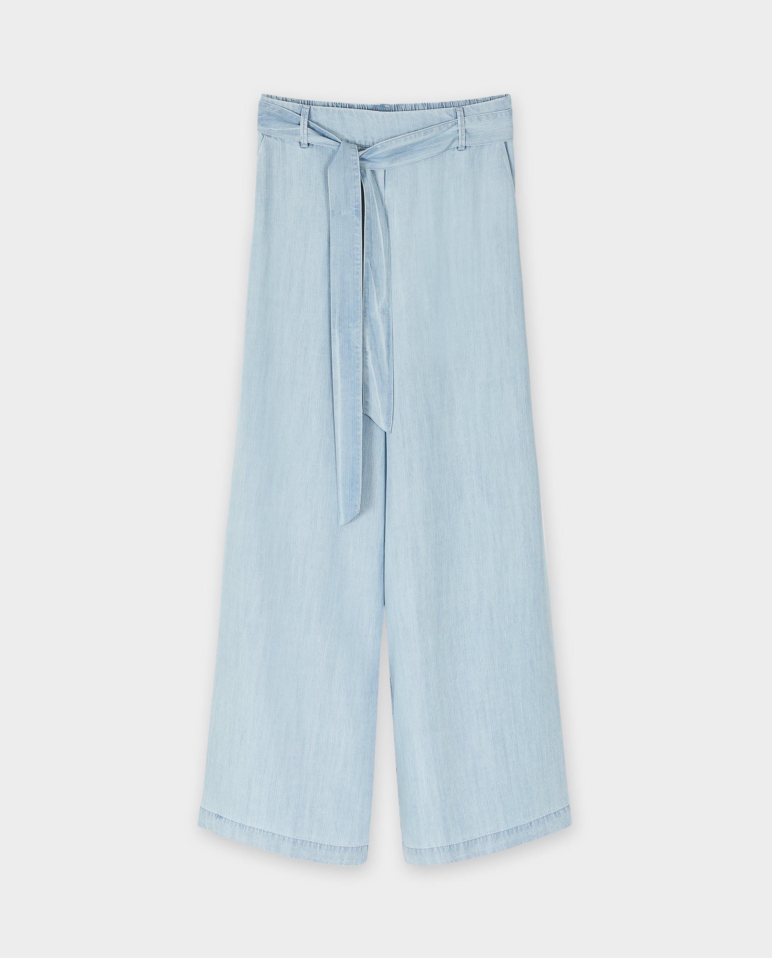 Pantaloni Thelma & Louise Blue, croială largă, albastru deschis