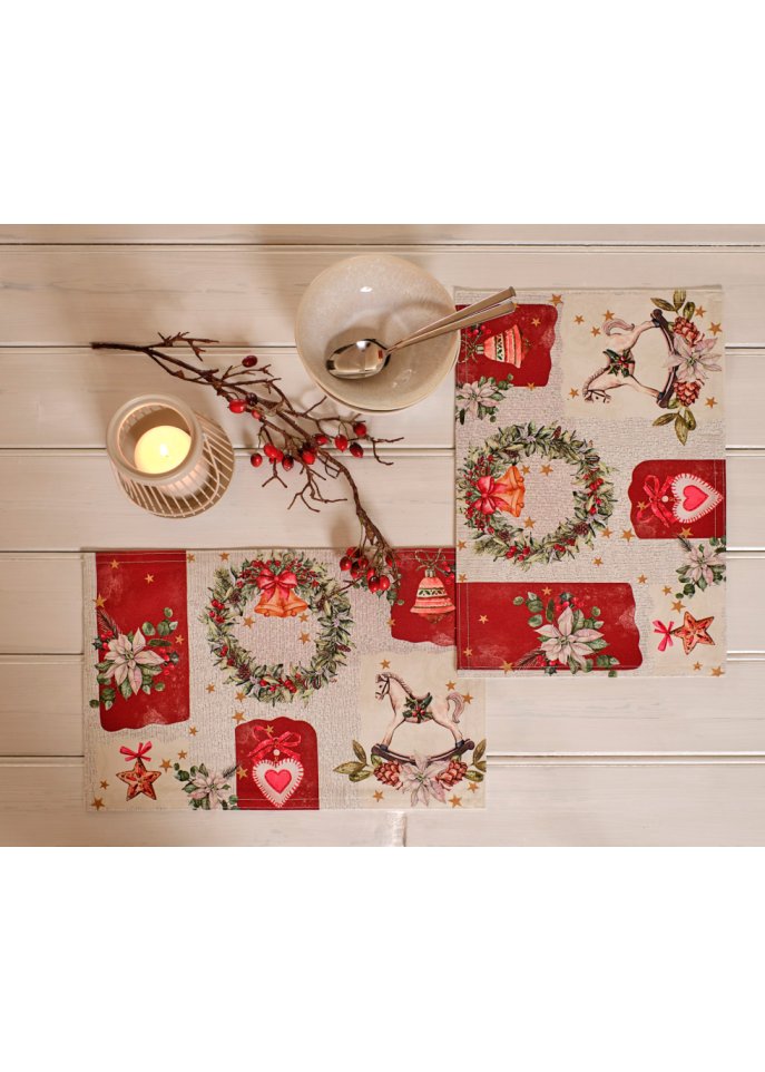 Tischset mit Weihnachtsdruck (2er Pack)