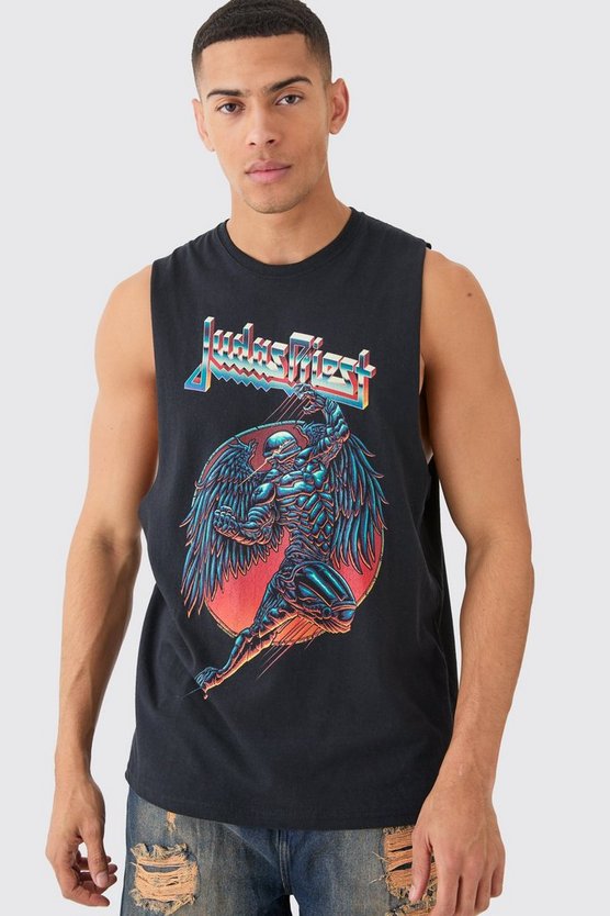 Oversize Tanktop mit Judas Priest Print