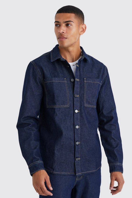 Langärmliges Denim-Overshirt