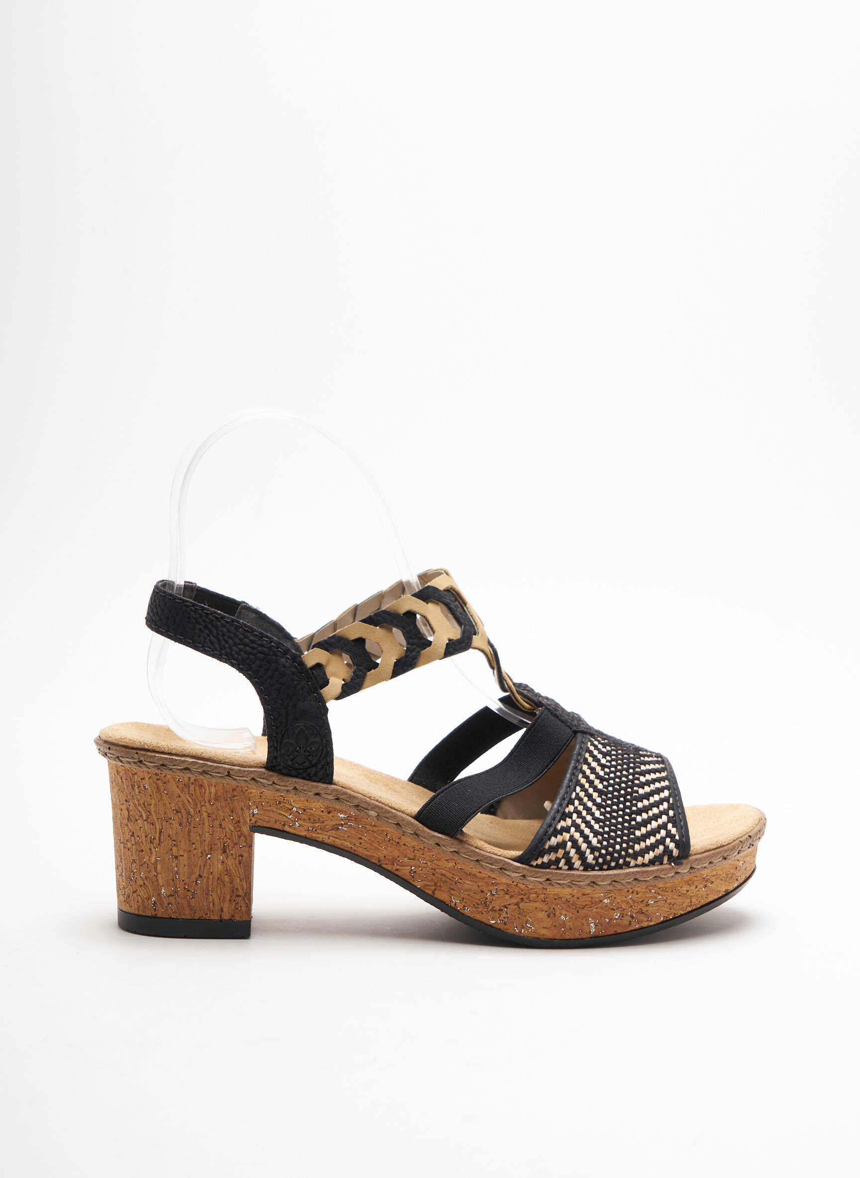 Rieker Sandales Nu Pieds Femme couleur noir