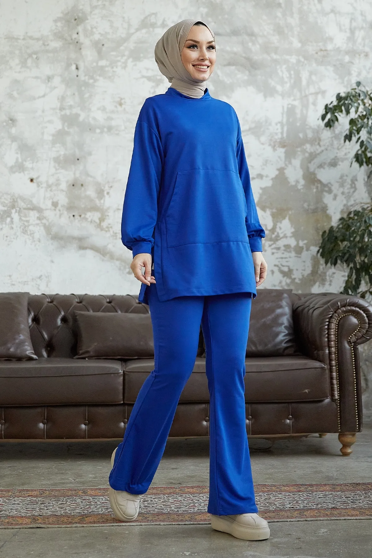 InStyle  Miora spanischer zweiteiliger Knöchelanzug – Saksblau