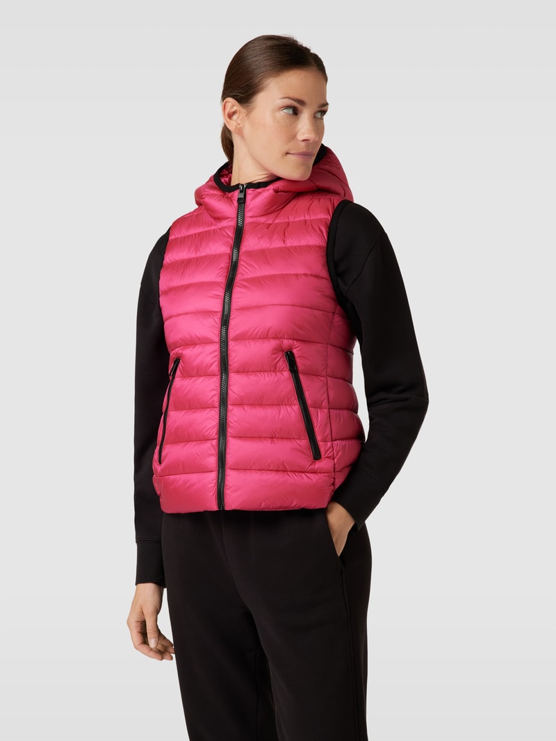 Steppweste mit Kapuze Modell 'Wenise' in fuchsia