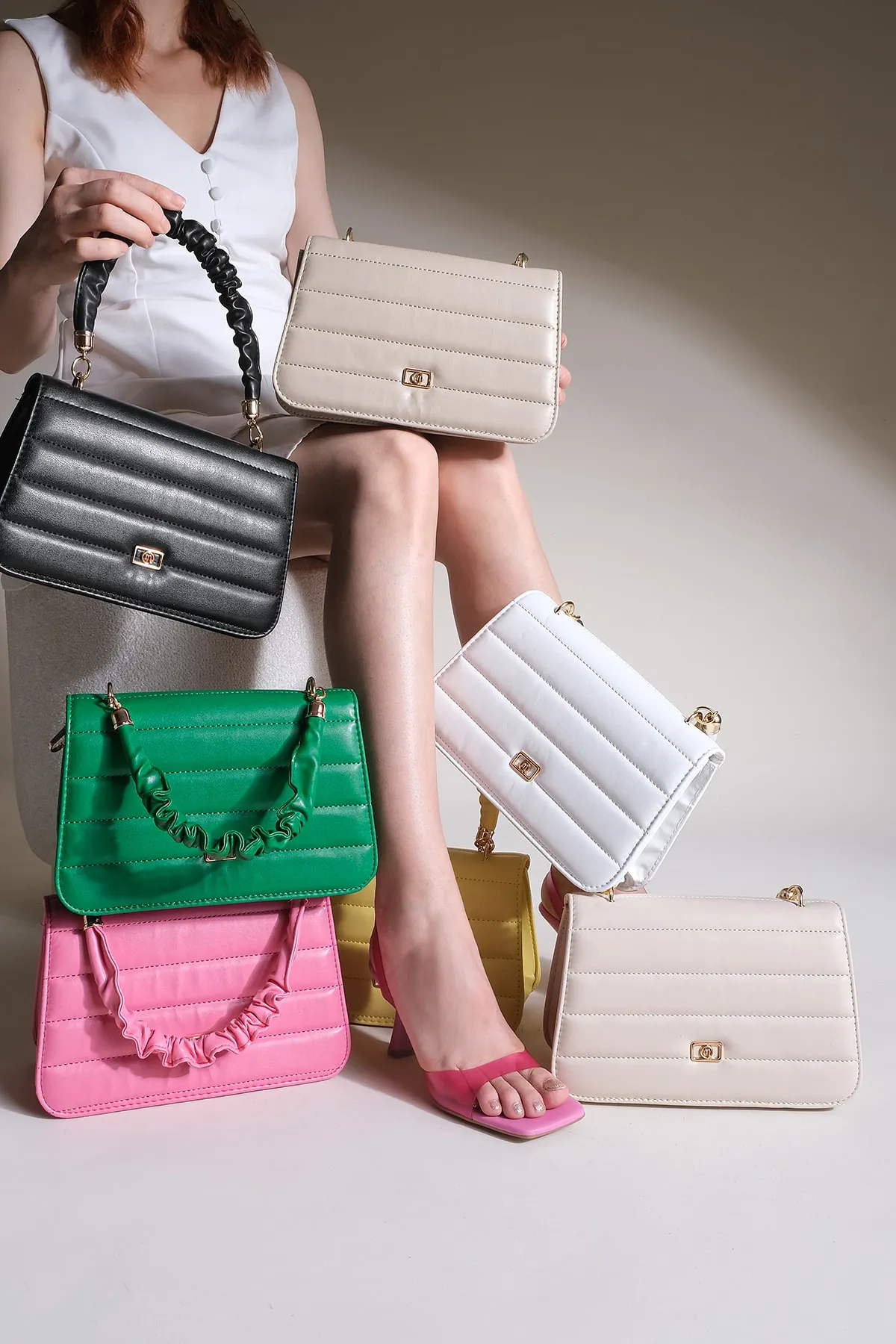 Marjin  Damen Hand&Schultertasche Umhängetasche Schwarz