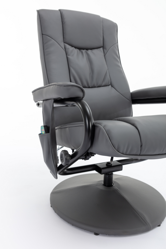 Happy Home Happy Home Massagesessel Relaxsessel mit Heizfunktion & Fußhocker grau
