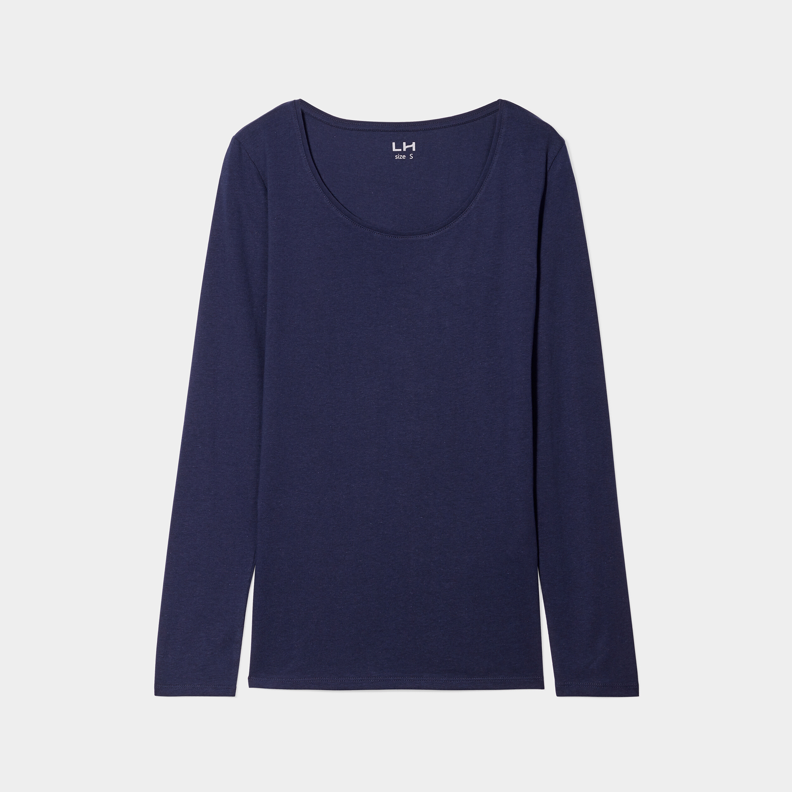 T-shirt coton manches longues bleu marine femme | La Halle