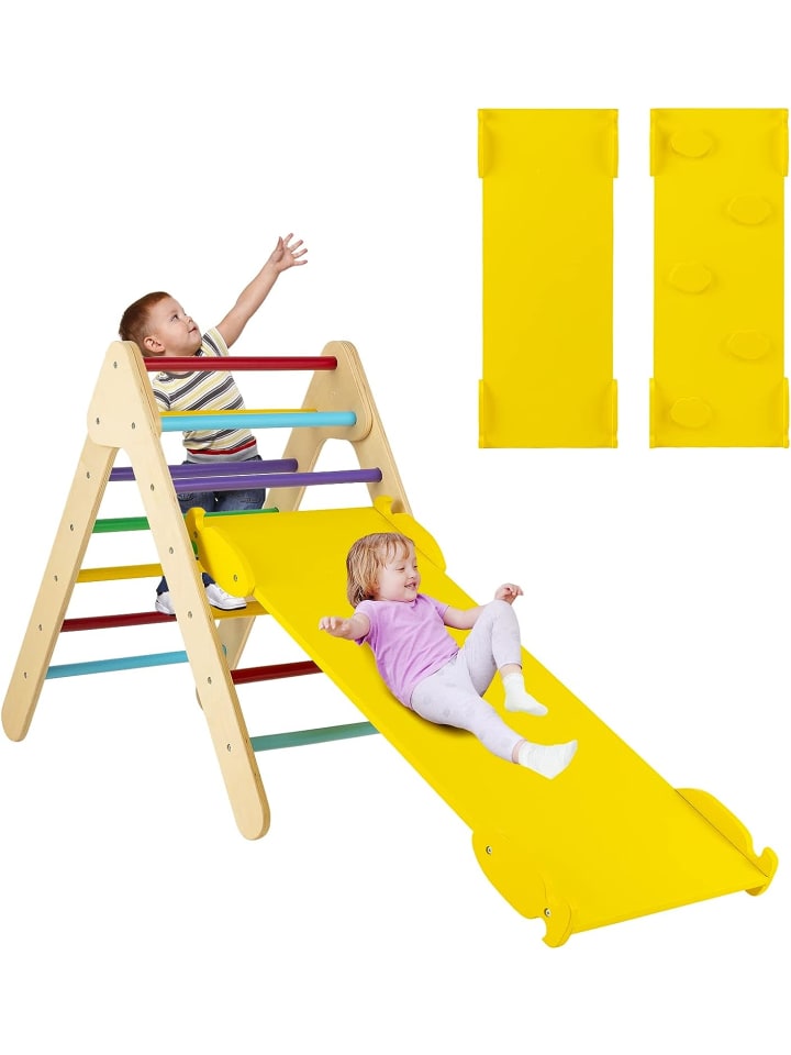COSTWAY Kletterdreieck ab 1 Jahren in Gelb günstig kaufen 50 x 85 cm