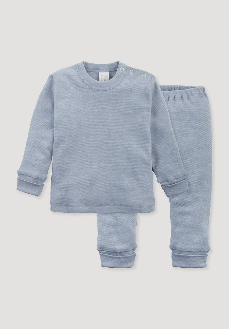Pyjama aus Bio-Baumwolle mit Merinowolle und Seide