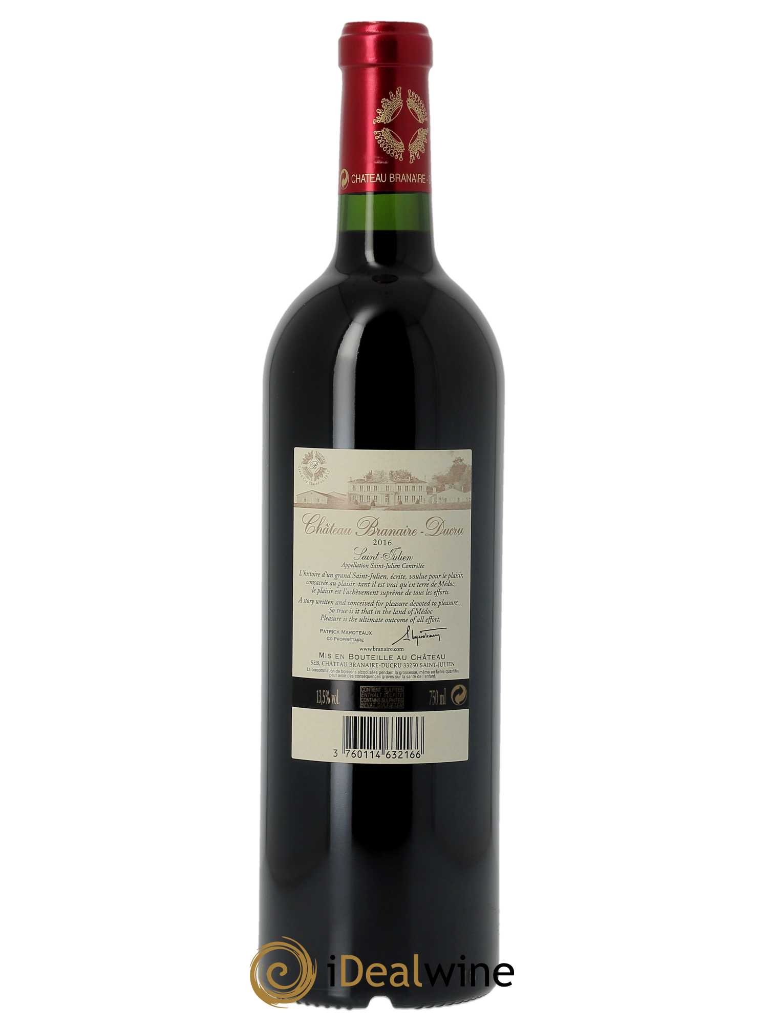 Château Branaire Ducru 4ème Grand Cru Classé (CBO à partir de 6 bts) 2016 - Lot de 1 Bouteille