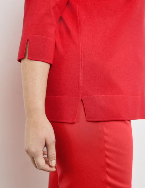 3/4 Arm Pullover mit Seitenschlitzen