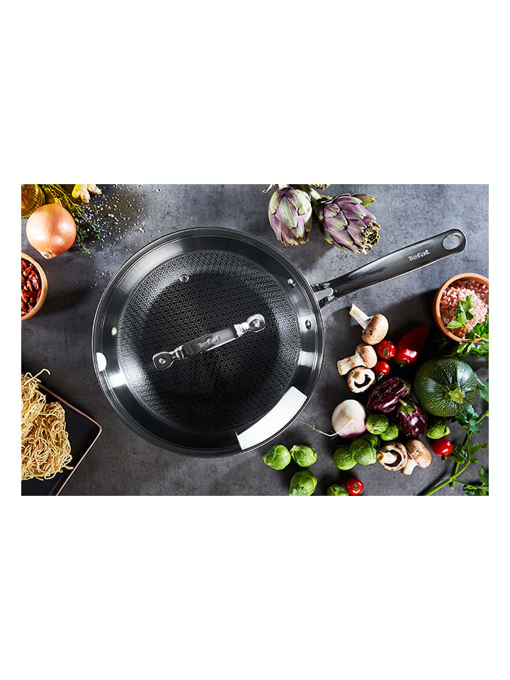 Tefal 2tlg. Set: Edelstahl-Wokpfanne 