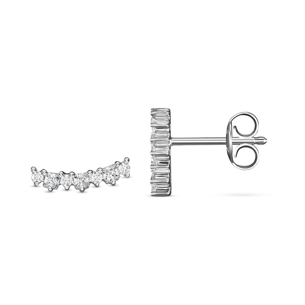 FAVS Boucles d'oreilles à fermoir à poussette 925 Argent Boucles d'oreilles