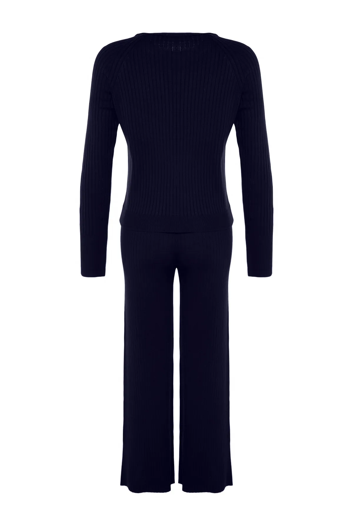 Trendyol Collection  Marineblaues Strickoberteil und -unterteil-Set mit Rundhalsausschnitt TWOAW24AU00032