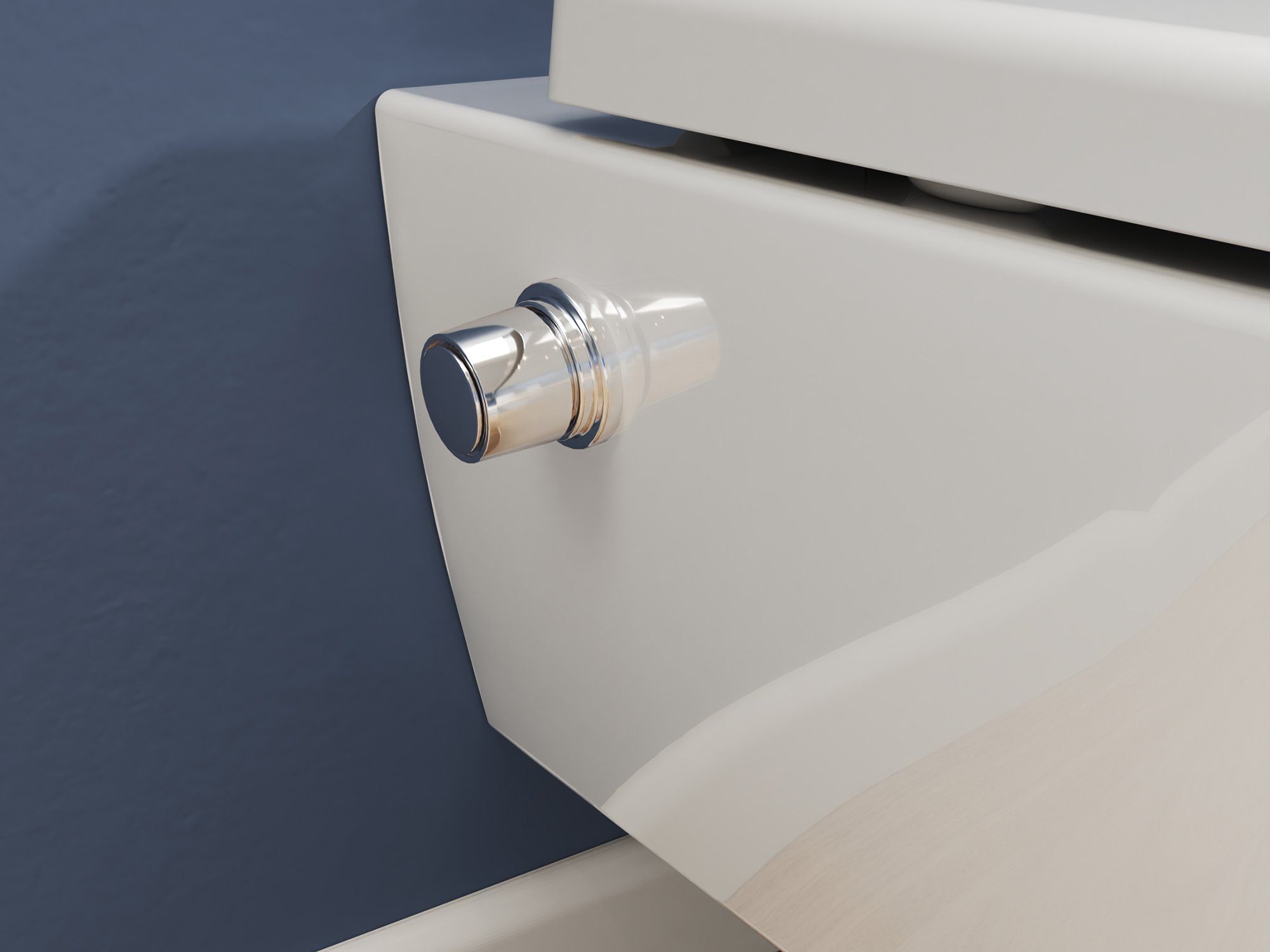 SSWW Dusch-WC Design Keramik Hänge-WC Wand WC Spülrandlos Taharat, wandhängend, Dusch-WC inkl. WC-Sitz abnehmbar, Düse und Kaltwasserventil