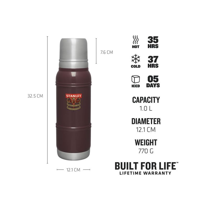 Stanley Classic Milestones Thermal Bottle 1.1qt \/1l 1940 Garnet Gloss