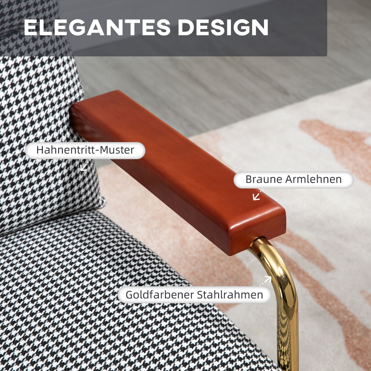 HOMCOM Ohrensessel Relaxsessel, Polstersessel Akzentsessel mit Leinenoptik