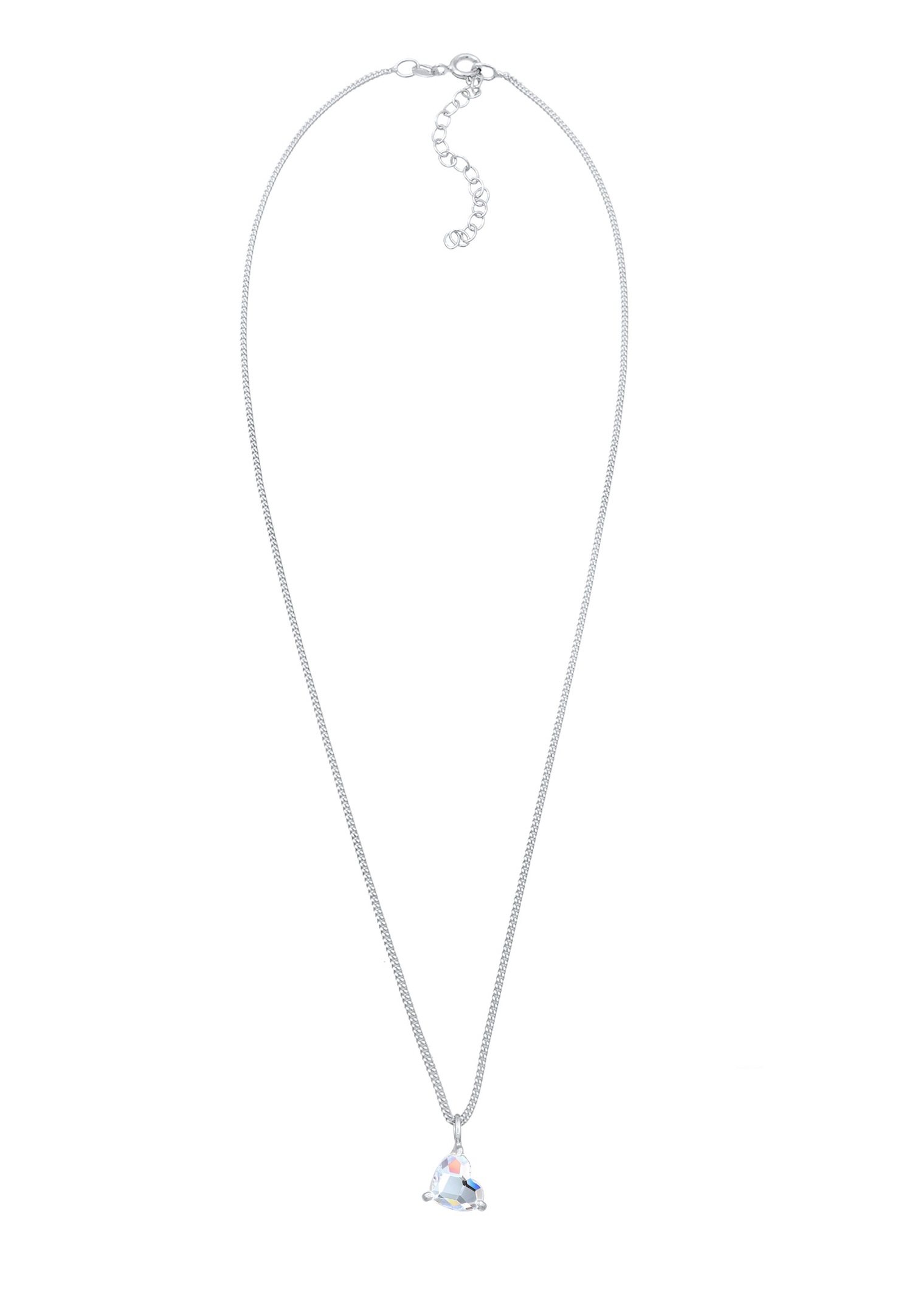 Ciondolo romantico a forma di cuore da donna Elli con cristalli in argento sterling 925.