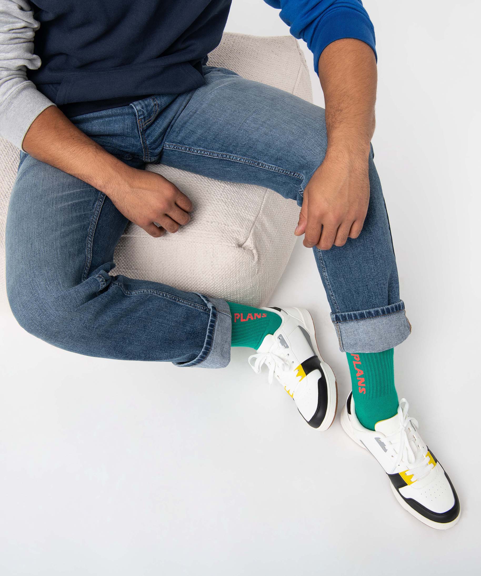 Baskets homme à détails colorés fermeture lacets blanc | GEMO
