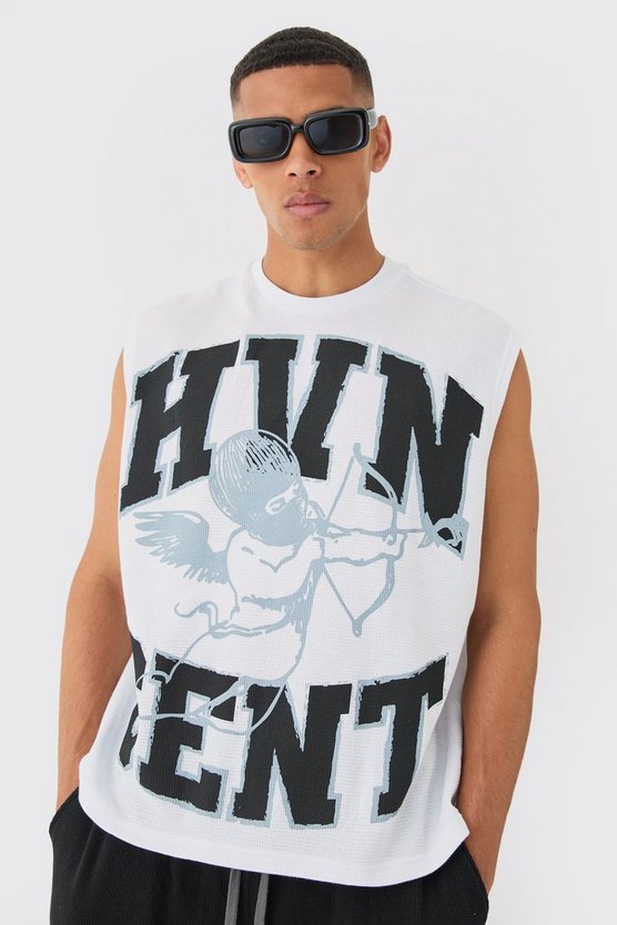 Kastiges Oversize Tanktop in Waffeloptik