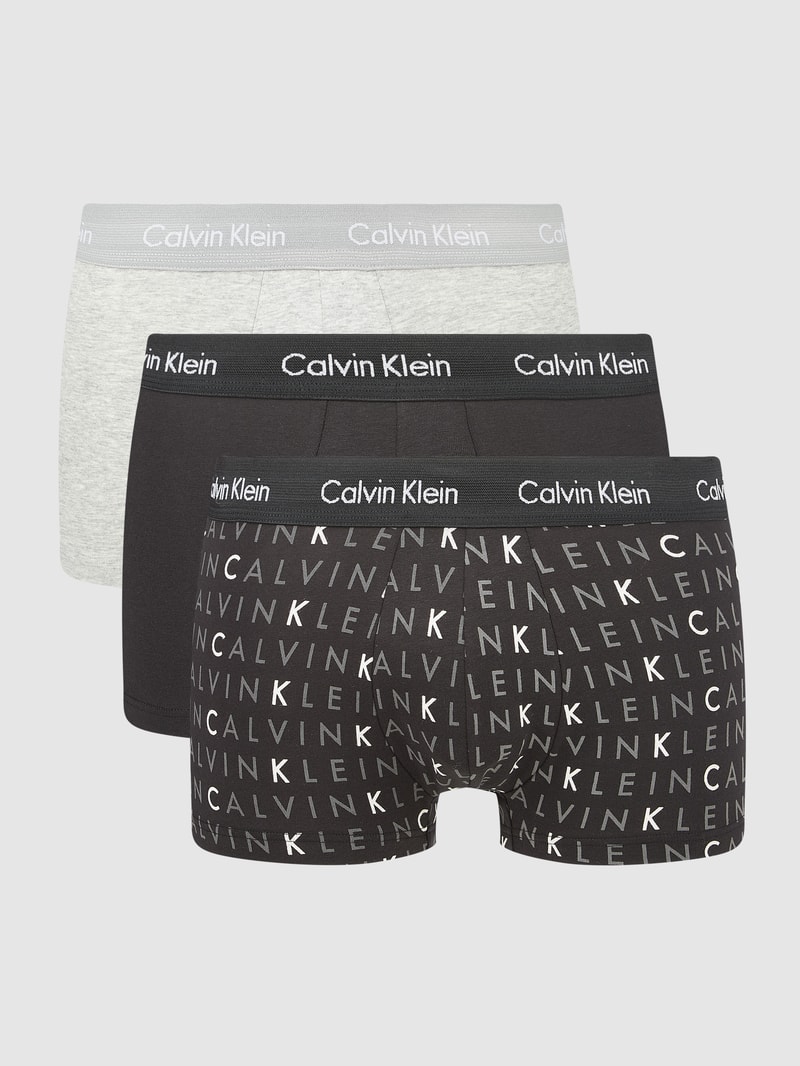 Trunks im 3er-Pack - kurzes Bein in mittelgrau meliert