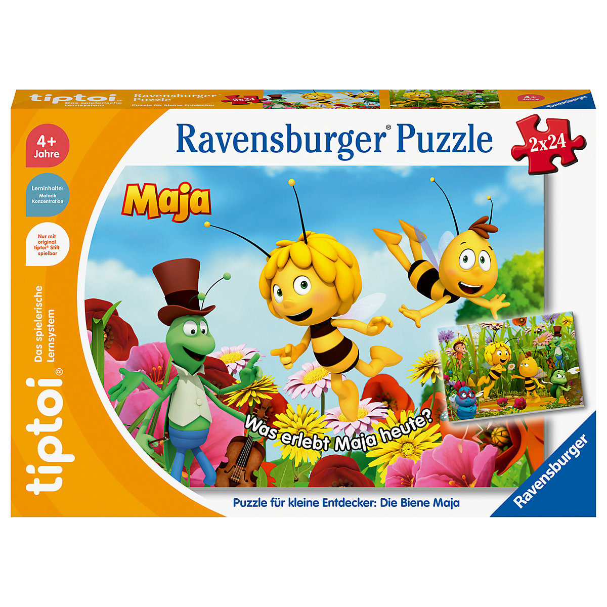tiptoi® Puzzle für kleine Entdecker: Die Biene Maja, 2 x 24 Teile