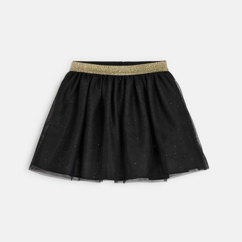 Jupe tutu courte et pailletée noire fille