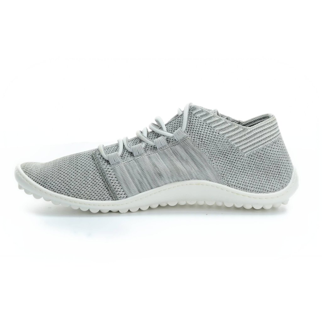 Leguano Beat silbergrau mit weißer Sohle Barfussneakers