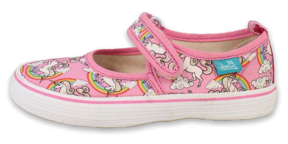 Beck Leichter Leinenschuh Rainbow Hausschuh (für drinnen und draußen geeignet) Obermaterial + Futter aus 100% Baumwolle