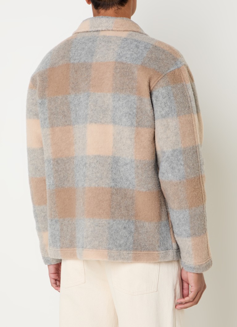 Les Deux Jermaine overshirt in wool blend with checked design