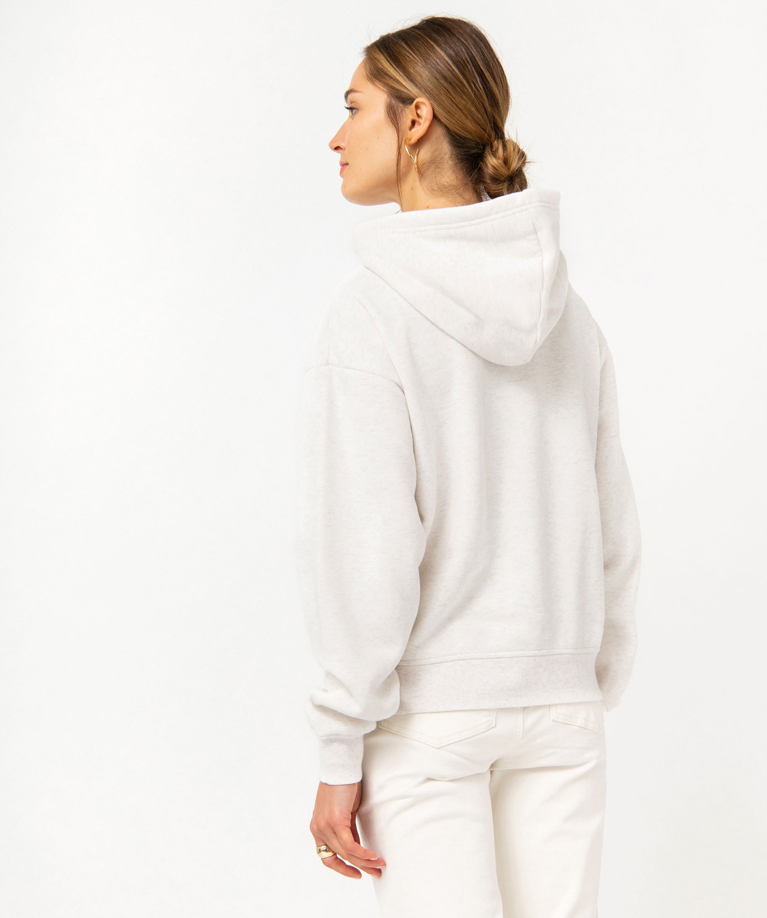 Sweat à capuche en molleton doux femme - LuluCastagnette beige | GEMO