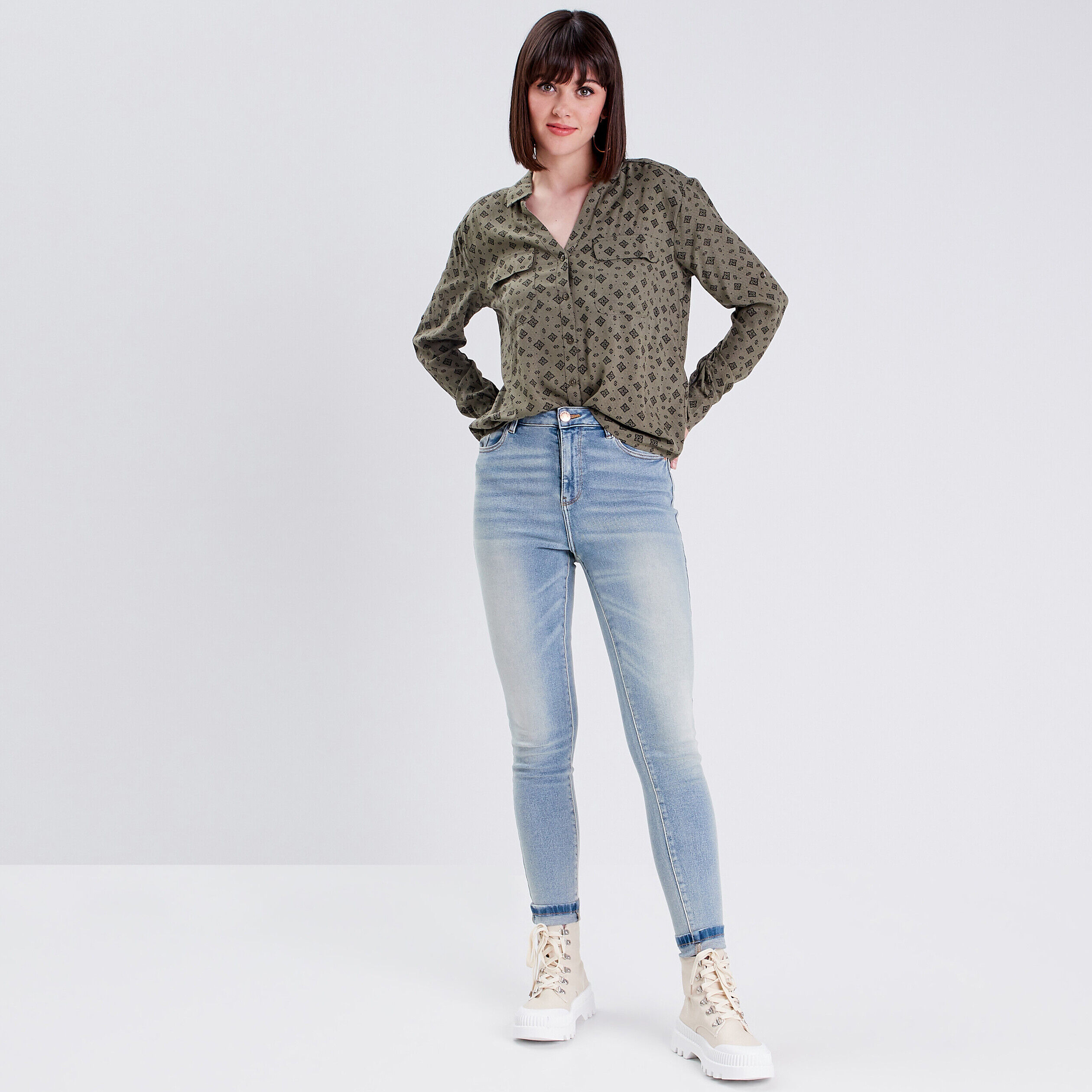 Jeans skinny denim bleach femme | Cache Cache