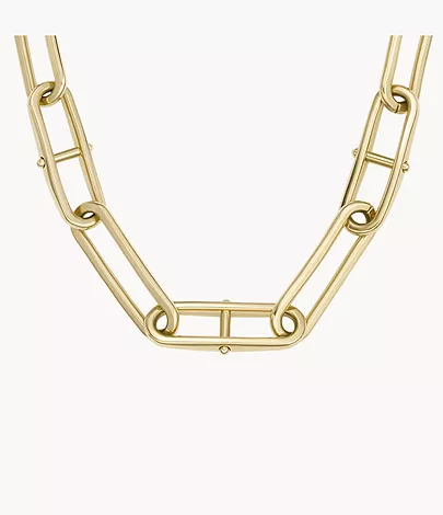 Fossil Kette Heritage D-Link Edelstahl goldfarben