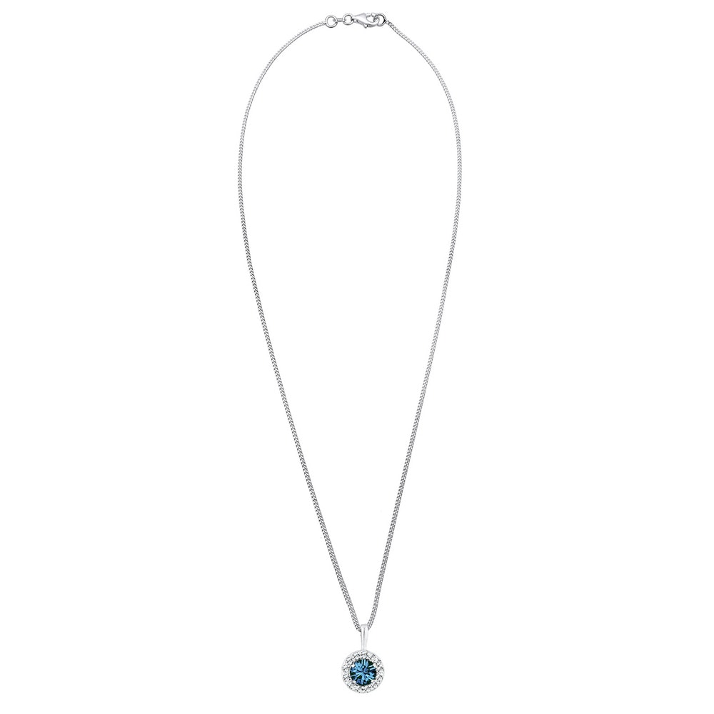 Elli Elli Collier Femme Cercle avec Cristal scintillant - (925/1000) Argent collier
