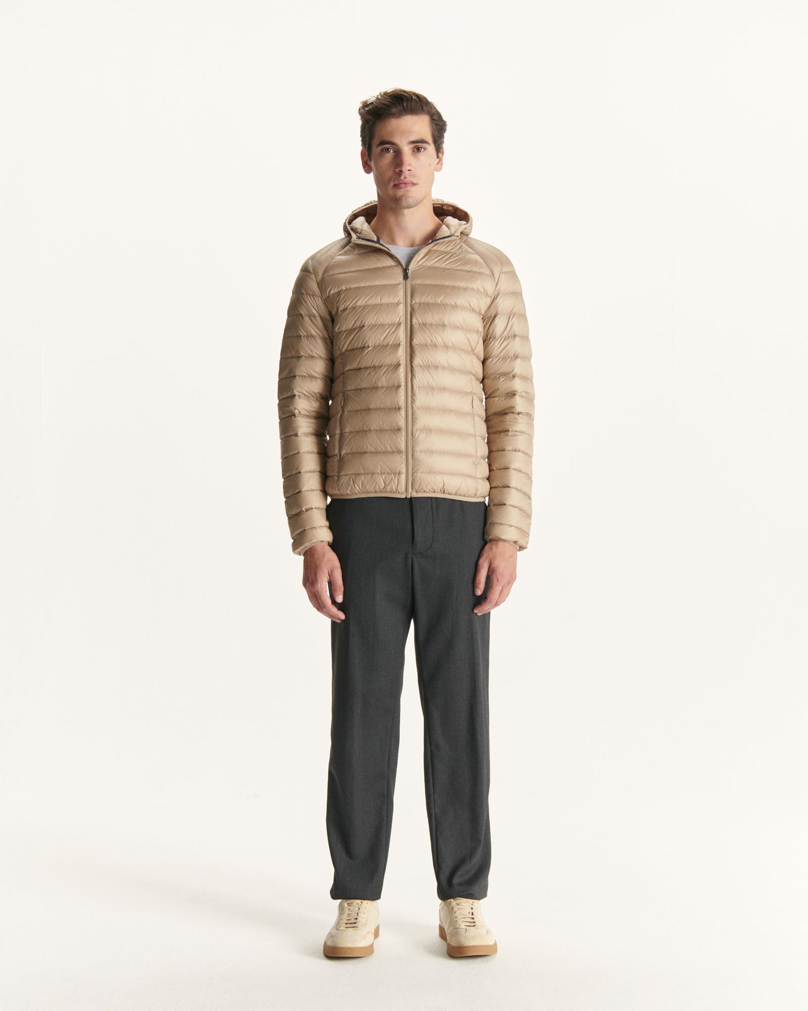 Doudoune légère à capuche Beige Nico