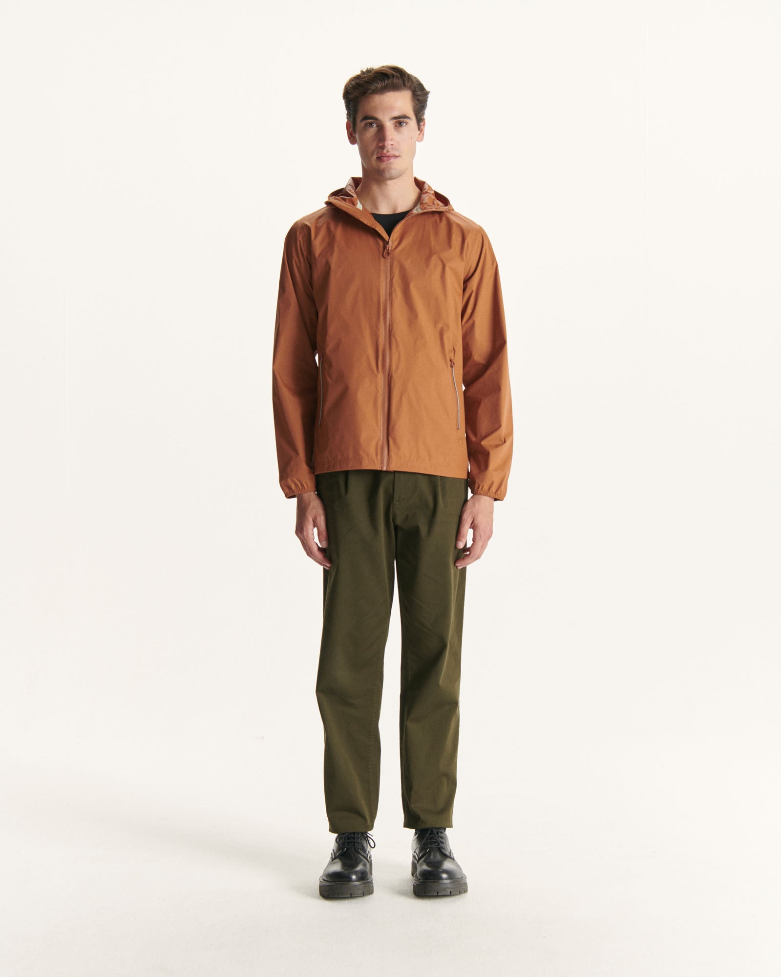 Imperméable à capuche paquetable Caramel Manille