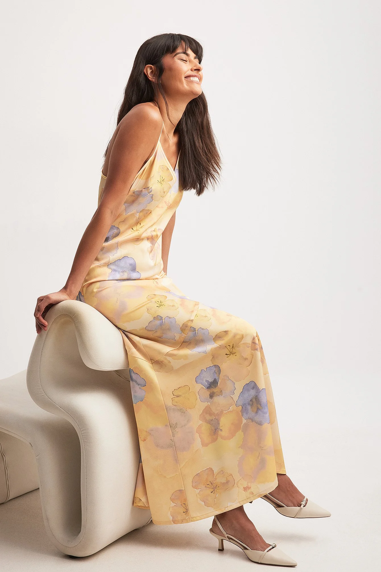 V-Neck Satin Slip Dress