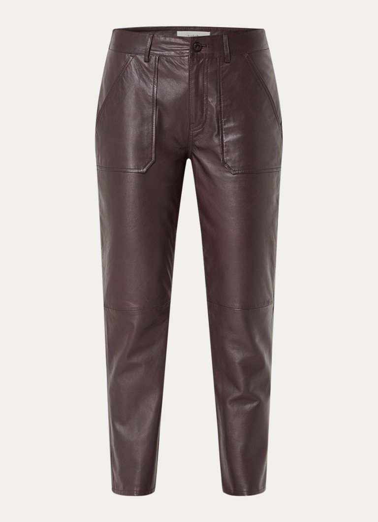 Pantaloni Kelly in pelle di agnello di ba&sh, a vita media e gamba affusolata.