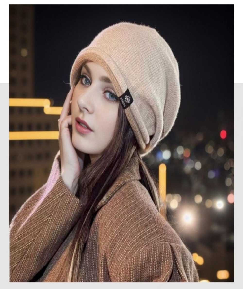 Strickmütze Strickmütze Faux Cashmere Damen Herren (1-tlg, Herbst und Winter warm) Baotou