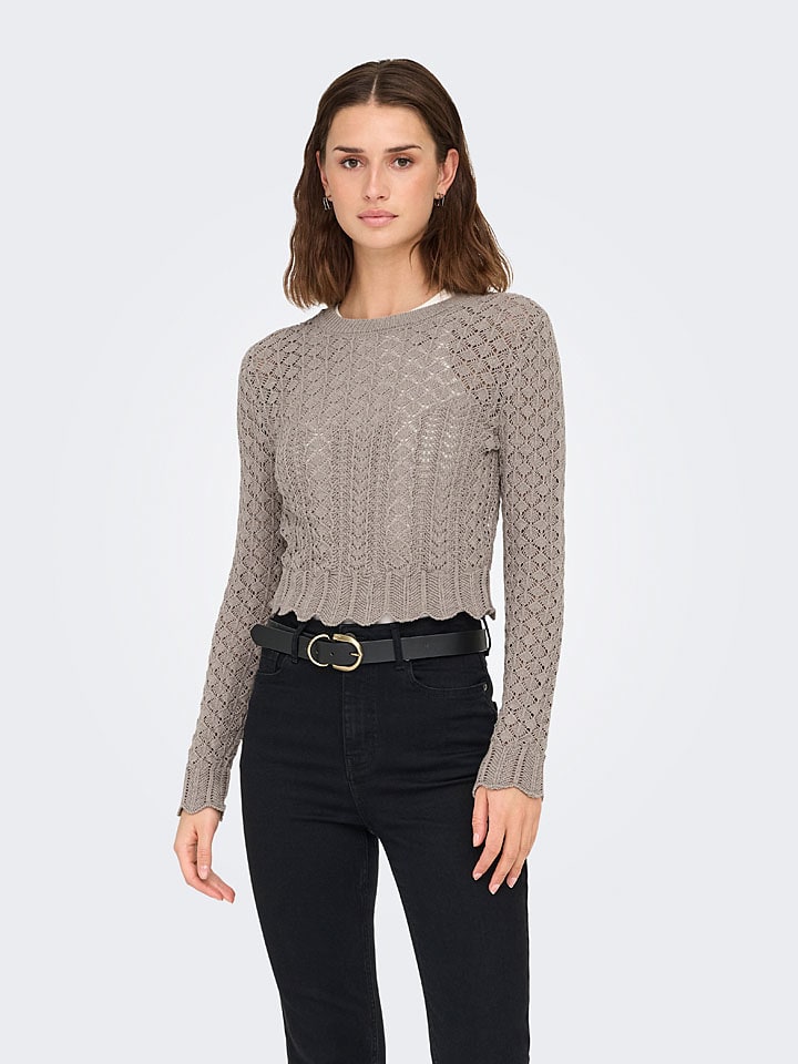 ONLY Pullover in Taupe günstig kaufen