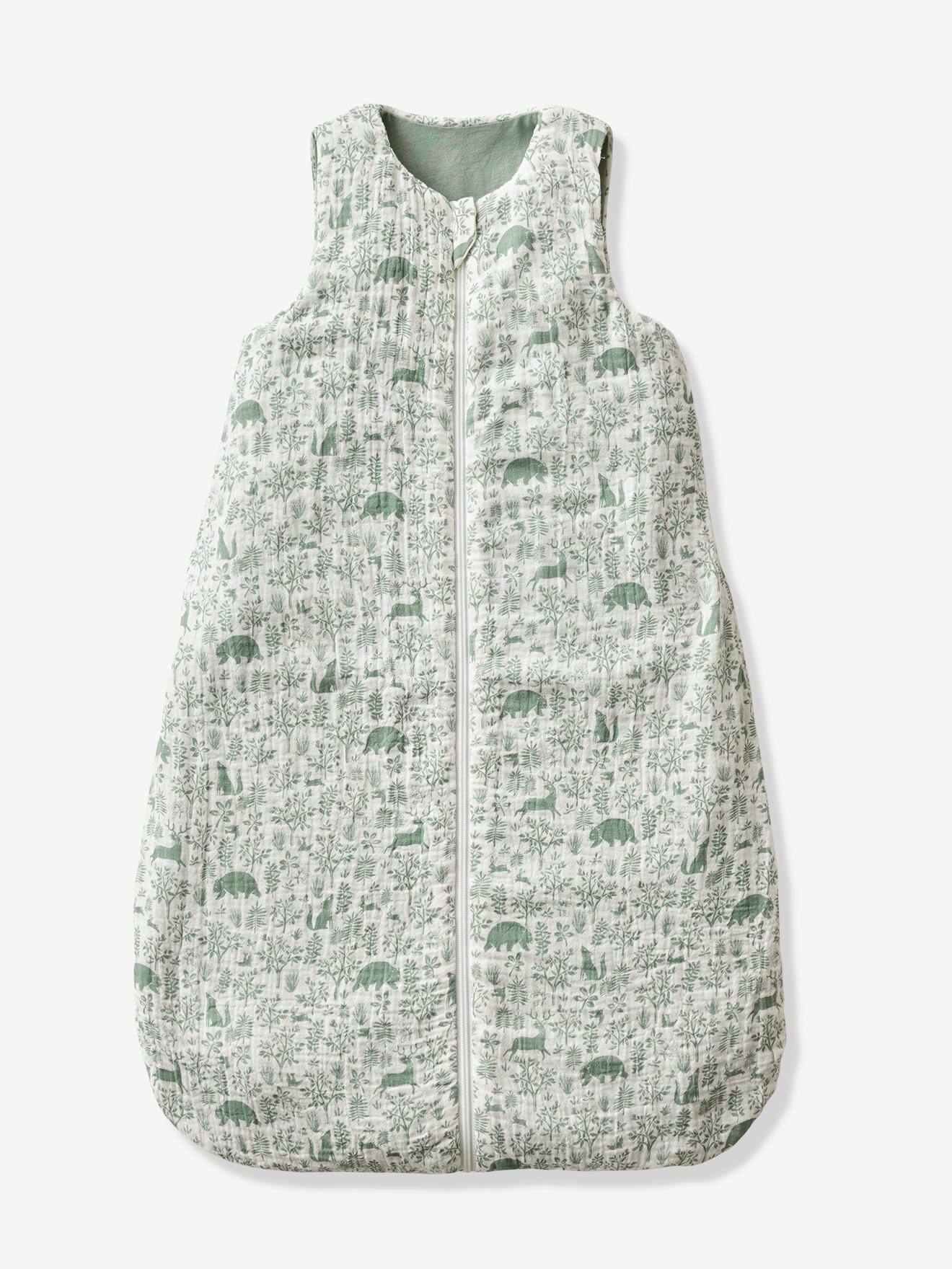 Vertbaudet Baby Sommerschlafsack WALDSPAZIERGANG personalisierbar Oeko-Tex - grün bedruckt