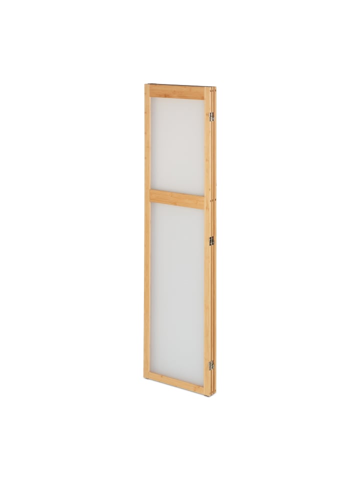 relaxdays Paravent in Natur/ Weiß - (B)135,5 x (H)168 cm günstig kaufen onesize
